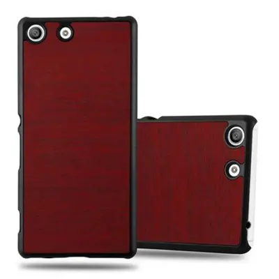 Cadorabo Case, združljiv s Sonyjem v Woody Red - Hard Case zaščitni pokrov v lesenem videzu pred praskami in udarci