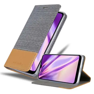 CADORABO Ohišje, združljiv s Xiaomi v svetlo sivi rjavi barvi - zaščitni pokrov z magnetnim zapiranjem, stoječo funkcijo in režo za kartico