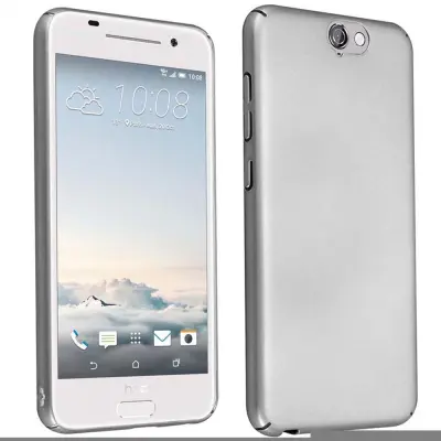 CADORABO CASE, združljiv s HTC v kovinskem srebrni - trdi zaščitni pokrov v kovinskem videzu pred praskami in udarci