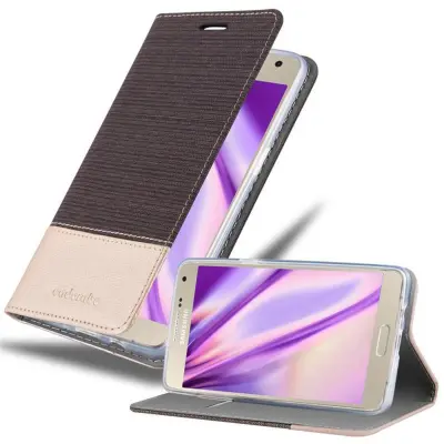 CADORABO Ohišje, združljiv s Samsungom v antracitnem zlatu - zaščitni pokrov z magnetnim zapiranjem, stoječo funkcijo in režo za kartico