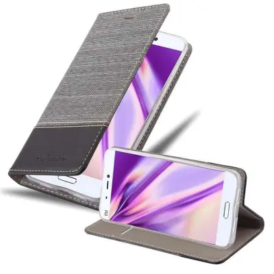 CADORABO Ohišje, združljiv s Xiaomi v sivi črni barvi - zaščitni pokrov z magnetnim zapiranjem, stoječo funkcijo in režo za kartico