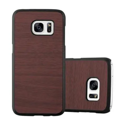 CADORABO Ohišje, združljiv s Samsungom v Woody Coffee - Trdo zaščitni pokrov v lesu videz pred praskami in udarci