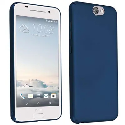 Cadorabo Case, združljiv s HTC v kovinski modri barvi - trdi zaščitni pokrov v kovinskem videzu pred praskami in udarci