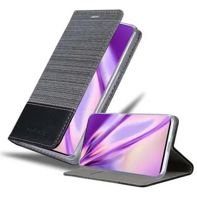 Cadorabo Case, združljiv s Samsungom v sivi črni barvi - zaščitni pokrov z magnetnim zapiranjem, stoječo funkcijo in režo za kartico