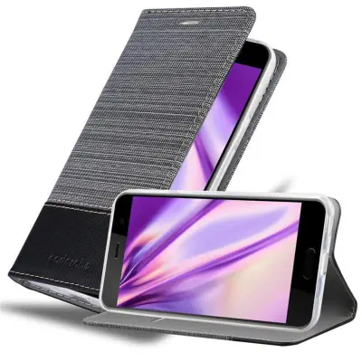 CADORABO Ohišje, združljiv s HTC v sivi črni barvi - zaščitni pokrov z magnetnim zapiranjem, stoječo funkcijo in režo za kartico