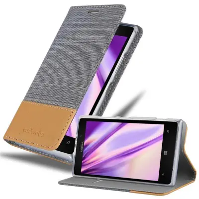 CADORABO Ohišje, združljiv z Nokia v svetlo sivo rjavi barvi - zaščitni pokrov z magnetnim zapiranjem, stoječo funkcijo in režo za kartico