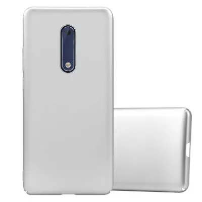 Cadorabo Case, združljiv z Nokia v kovinskem srebru - trdi zaščitni pokrov v kovinskem videzu pred praskami in udarci
