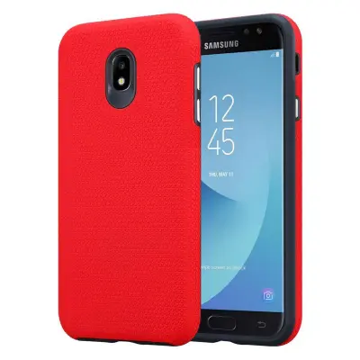 CADORABO Samsung v nageljni rdeči - zunanji hibridni zaščitni pokrov z dodatnim oprijemom površine v trikotniku, narejen iz silikona in plastike