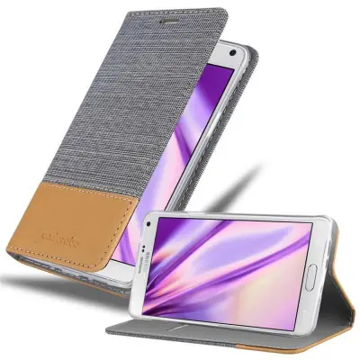CADORABO Ohišje, združljiv s Samsungom v svetlo sivo rjavi barvi - zaščitni pokrov z magnetnim zapiranjem, stoječo funkcijo in režo za kartico