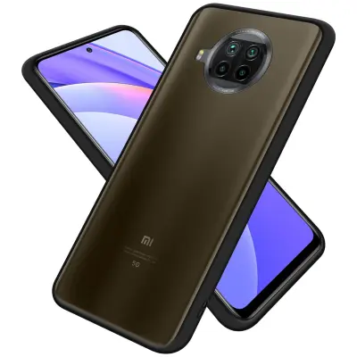 Cadorabo Case, združljiv z Xiaomi v zamrznjenih črnih - rdečih tipkah - hibridni zaščitni pokrov s silikonom TPU in Matt Plastic Back