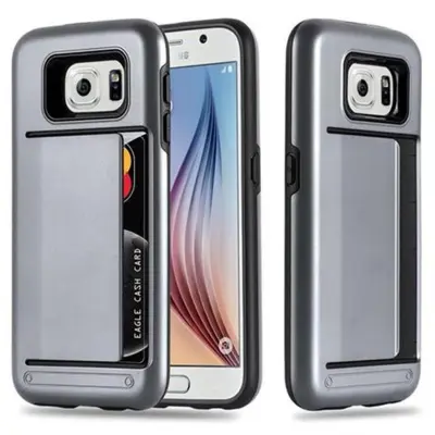 CADORABO Ohišje, združljiv s Samsungom v oklepu Silver - Outdoor Hybrid Tard Catch Zaščitni pokrov s kartico v težkem oblikovanju