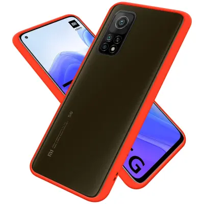 CADORABO Xiaomi v zamrznjenih rdečih - črnih tipkah - hibridni zaščitni pokrov s silikonom TPU v notranjosti in mat plastičnim hrbtom