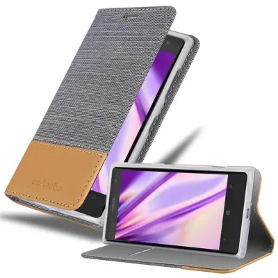 CADORABO Ohišje, združljiv z Nokia v svetlo sivo rjavi barvi - zaščitni pokrov z magnetnim zapiranjem, stoječo funkcijo in režo za kartico