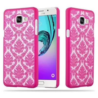 Cadorabo Case, združljiv s Samsungom v Pink - Hard Case Zaščitni pokrov v Flower Paisley Henna Design proti praskam in udarcem