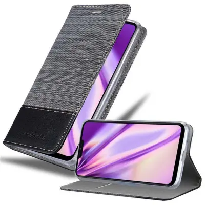 Cadorabo Case, združljiv z LG v sivi črni barvi - zaščitni pokrov z magnetnim zapiranjem, stoječo funkcijo in režo za kartico