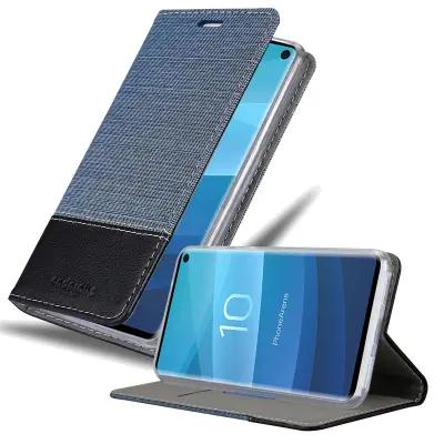 CADORABO Ohišje, združljiv s Samsungom v temno modri barvi - zaščitni pokrov z magnetnim zapiranjem, stoječo funkcijo in režo za kartico