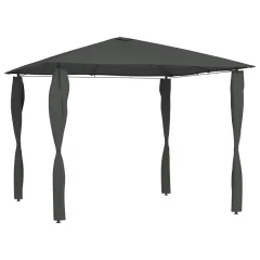 vidaXL Paviljon s pokritimi stebri 3x3x2,6 m antraciten 160 g/m²