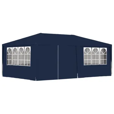 vidaXL Profesionalen vrtni šotor s stranicami 4x6 m moder 90 g/m²
