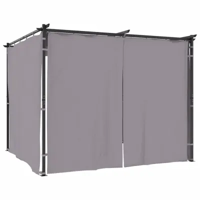 vidaXL Paviljon z zavesami 3x3 m antraciten jeklen
