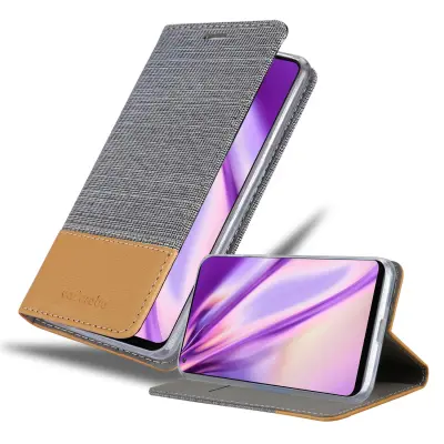 CADORABO Ohišje, združljiv s Samsungom v svetlo sivo rjavi barvi - zaščitni pokrov z magnetnim zapiranjem, stoječo funkcijo in režo za kartico