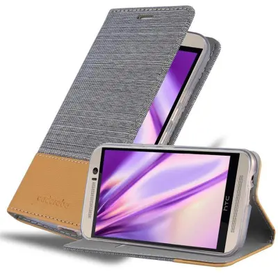 CADORABO Ohišje, združljiv s HTC v svetlo sivo rjavi barvi - zaščitni pokrov z magnetnim zapiranjem, stoječo funkcijo in režo za kartico