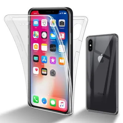 CADORABO Appleom v prozorni - 360 ° Zaščitni pokrov celotnega telesa - zaščita spredaj in hrbta, vsestranska zaščita z zaščitnim zaslonom