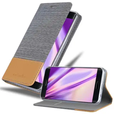 CADORABO Ohišje, združljiv s Huawei v svetlo sivo rjavi barvi - zaščitni pokrov z magnetnim zapiranjem, stoječo funkcijo in režo za kartico