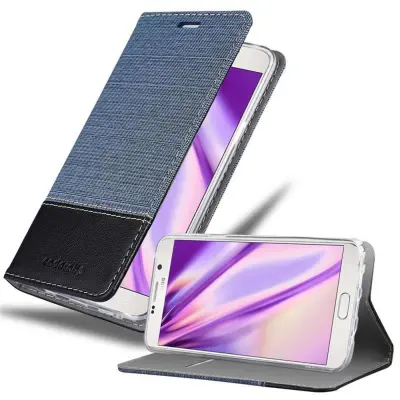 CADORABO Ohišje, združljiv s Samsungom v temno modri barvi - zaščitni pokrov z magnetnim zapiranjem, stoječo funkcijo in režo za kartico