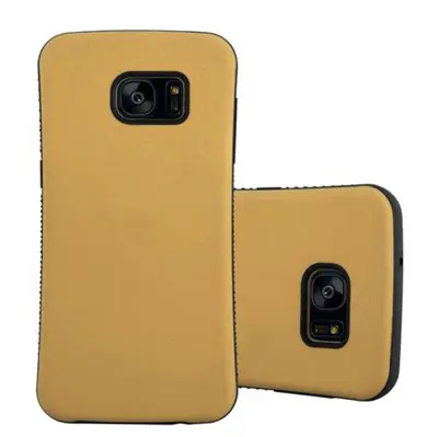 CADORABO Ohišje, združljiv s Samsungom v zlato rjavi barvi - trdi zaščitni pokrov majhnega pasu z nedrsečo gumijasto podlogo