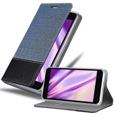 CADORABO Ohišje, združljiv s Xiaomi v temno modri črni barvi - zaščitni pokrov z magnetnim zapiranjem, stoječo funkcijo in režo za kartico