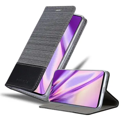 Cadorabo Case, združljiv s Samsungom v sivi črni barvi - zaščitni pokrov z magnetnim zapiranjem, stoječo funkcijo in režo za kartico