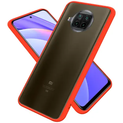 CADORABO Xiaomi v zamrznjenih rdečih - črnih tipkah - hibridni zaščitni pokrov s silikonom TPU v notranjosti in mat plastičnim hrbtom