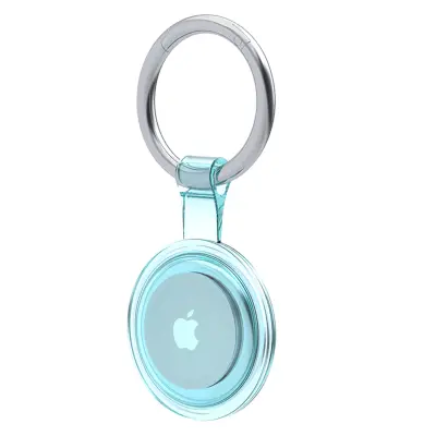 Keychain Cadorabo in ohišje, združljiv z Airtagom v barvnem modro -obenem zaščitnega pokrova