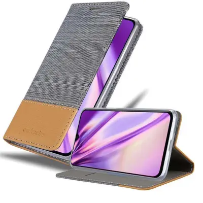 CADORABO Ohišje, združljiv s Xiaomi v svetlo sivi rjavi barvi - zaščitni pokrov z magnetnim zapiranjem, stoječo funkcijo in režo za kartico