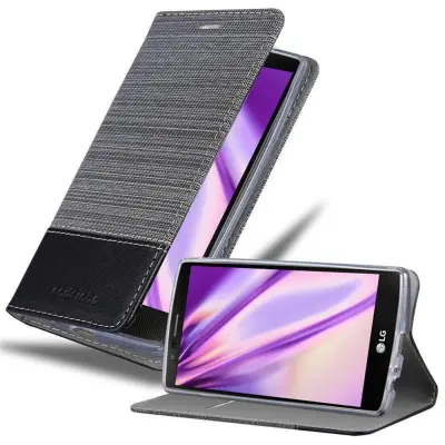 Cadorabo Case, združljiv z LG v sivi črni barvi - zaščitni pokrov z magnetnim zapiranjem, stoječo funkcijo in režo za kartico