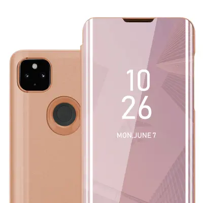 CADORABO primera, združljiv z Googlom v Kunzit Pink - Clear View Zrcalo Zaščitni pokrov s funkcijo stojala 360 stopinj zaščita