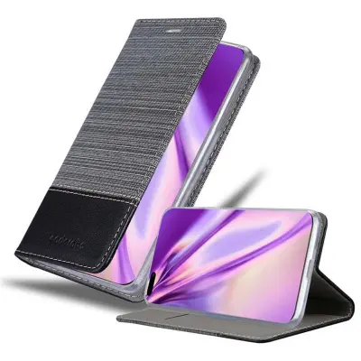 CADORABO Ohišje, združljiv s Huawei v sivi črni barvi - zaščitni pokrov z magnetnim zapiranjem, stoječo funkcijo in režo za kartico