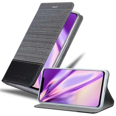 CADORABO Ohišje, združljiv s Huawei v sivi črni barvi - zaščitni pokrov z magnetnim zapiranjem, stoječo funkcijo in režo za kartico