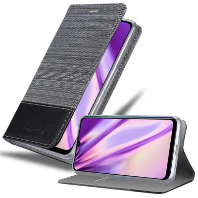 CADORABO Ohišje, združljiv s Huawei v sivi črni barvi - zaščitni pokrov z magnetnim zapiranjem, stoječo funkcijo in režo za kartico