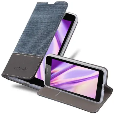 Cadorabo Case, združljiv z Nokia v temno modri črni barvi - zaščitni pokrov z magnetnim zapiranjem, stoječo funkcijo in režo za kartico