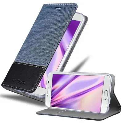 CADORABO Ohišje, združljiv s Samsungom v temno modri barvi - zaščitni pokrov z magnetnim zapiranjem, stoječo funkcijo in režo za kartico
