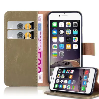 CADORABO Ohišje, združljiv z Apple v Capuccino Brown - zaščitni pokrov z magnetnim zapiranjem, stoječo funkcijo in režo za kartico