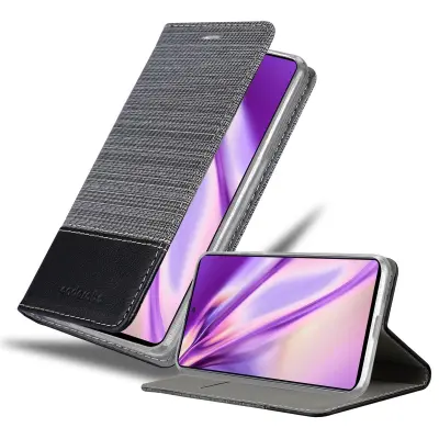 Cadorabo Case, združljiv s Samsungom v sivi črni barvi - zaščitni pokrov z magnetnim zapiranjem, stoječo funkcijo in režo za kartico