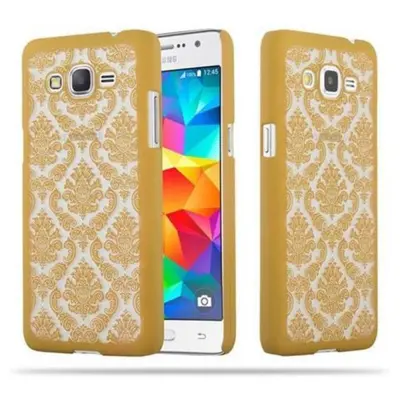 Cadorabo Case, združljiv s Samsungom v zlatu - trdi zaščitni pokrov pri cvetnem oblikovanju Paisley kana proti praskam in udarcem