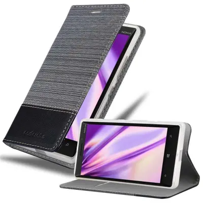 Cadorabo Case, združljiv z Nokia v sivi črni barvi - zaščitni pokrov z magnetnim zapiranjem, stoječo funkcijo in režo za kartico