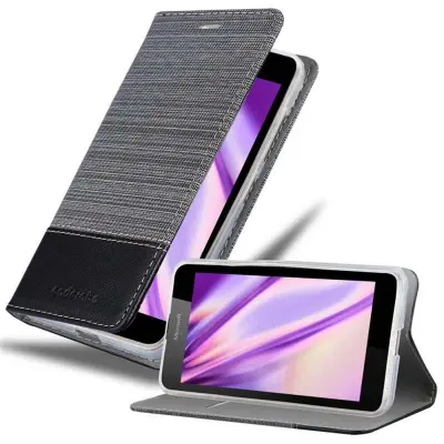 Cadorabo Case, združljiv z Nokia v sivi črni barvi - zaščitni pokrov z magnetnim zapiranjem, stoječo funkcijo in režo za kartico