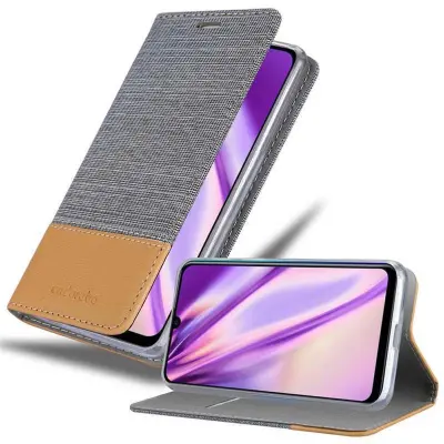CADORABO Ohišje, združljiv s Huawei v svetlo sivo rjavi barvi - zaščitni pokrov z magnetnim zapiranjem, stoječo funkcijo in režo za kartico