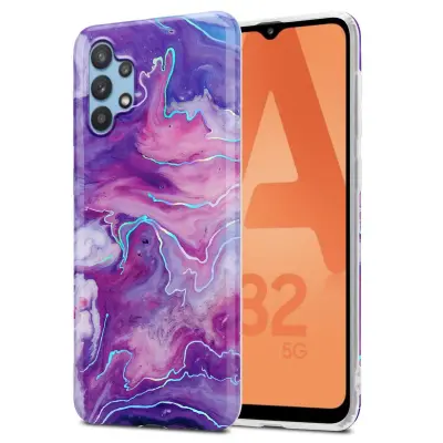 Cadorabo Case, združljiv s Samsungom v vijolično roza marmorju št. 19 - Zaščitni pokrov iz silikona TPU z vzorcem mozaikom