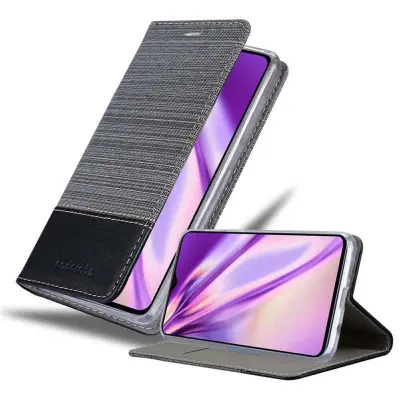 CADORABO Ohišje, združljiv s Xiaomi v sivi črni barvi - zaščitni pokrov z magnetnim zapiranjem, stoječo funkcijo in režo za kartico