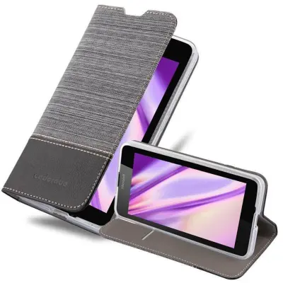 Cadorabo Case, združljiv z Nokia v sivi črni barvi - zaščitni pokrov z magnetnim zapiranjem, stoječo funkcijo in režo za kartico